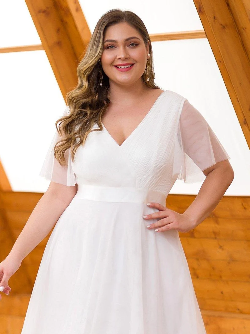 pretty MISTE|Robe de soirée grande taille pour femmes avec manches courtes