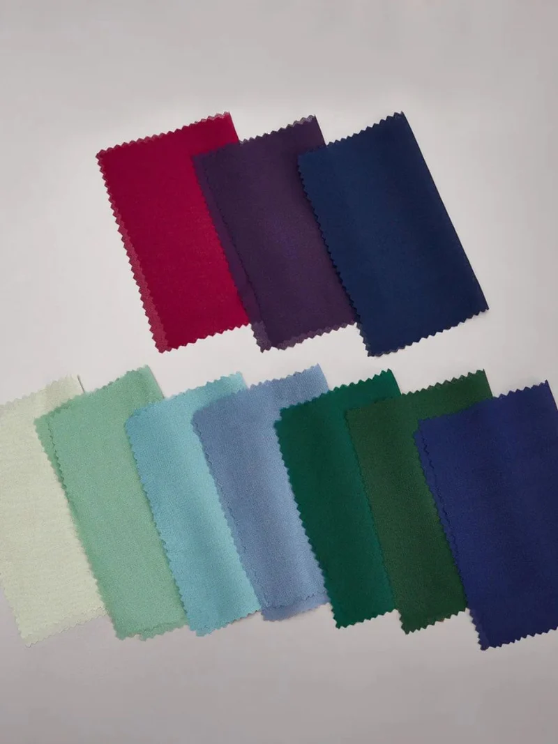 Tissu pour robe en mousseline de soie multicolore