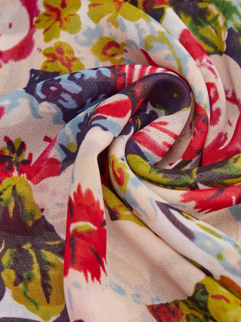 Tissu pour robe en mousseline de soie multicolore