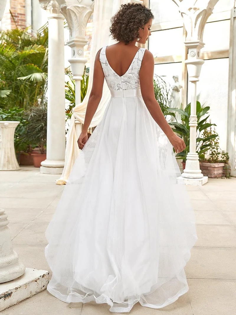 ever SASHIA|Robe de Cocktail en Tulle à Paillettes Haut Bas Ourlet Asymétrique(Vente finale)