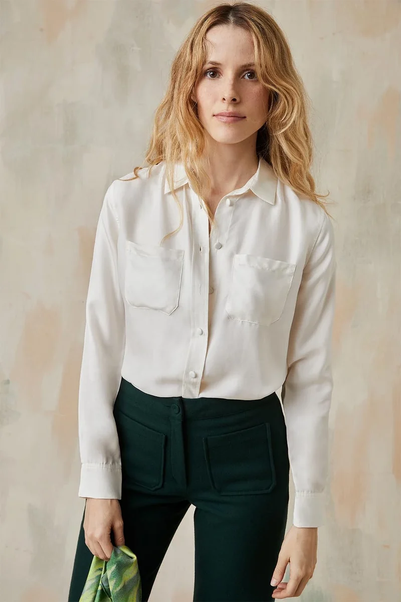 Chemisier en soie Blanc Innocent