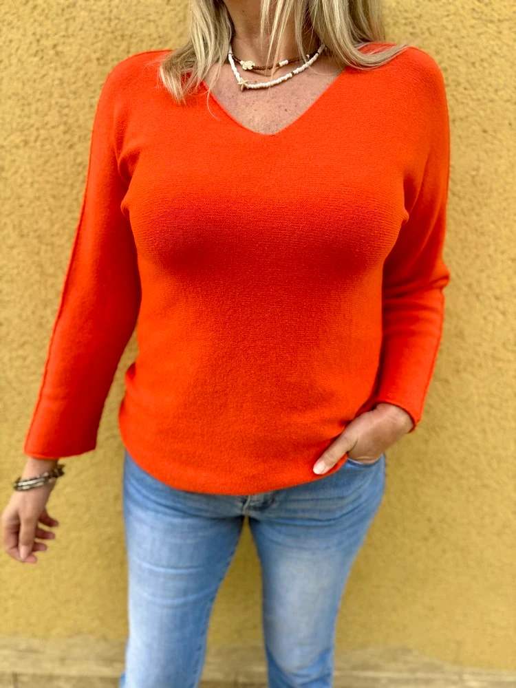 Pull Marino orange foncé