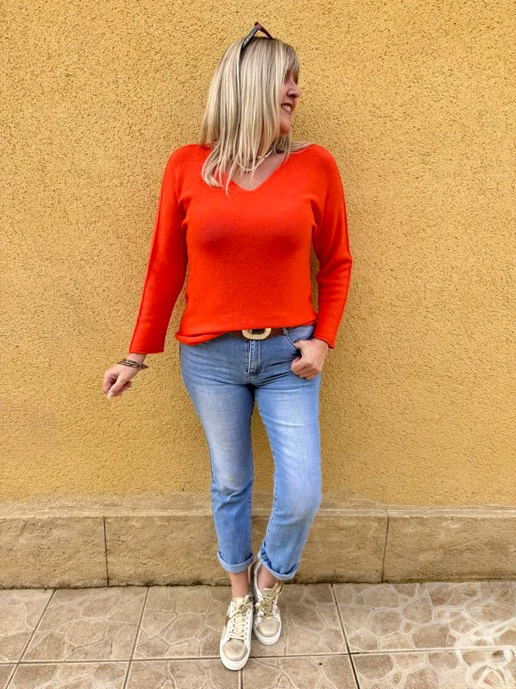 Pull Marino orange foncé