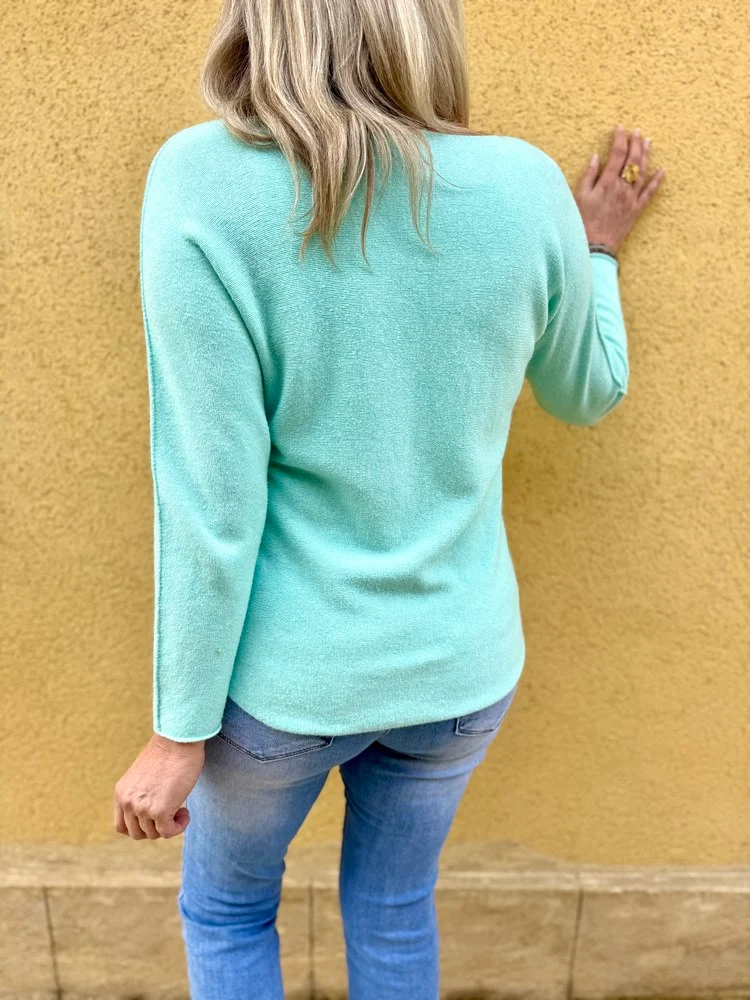Pull Marino vert d'eau