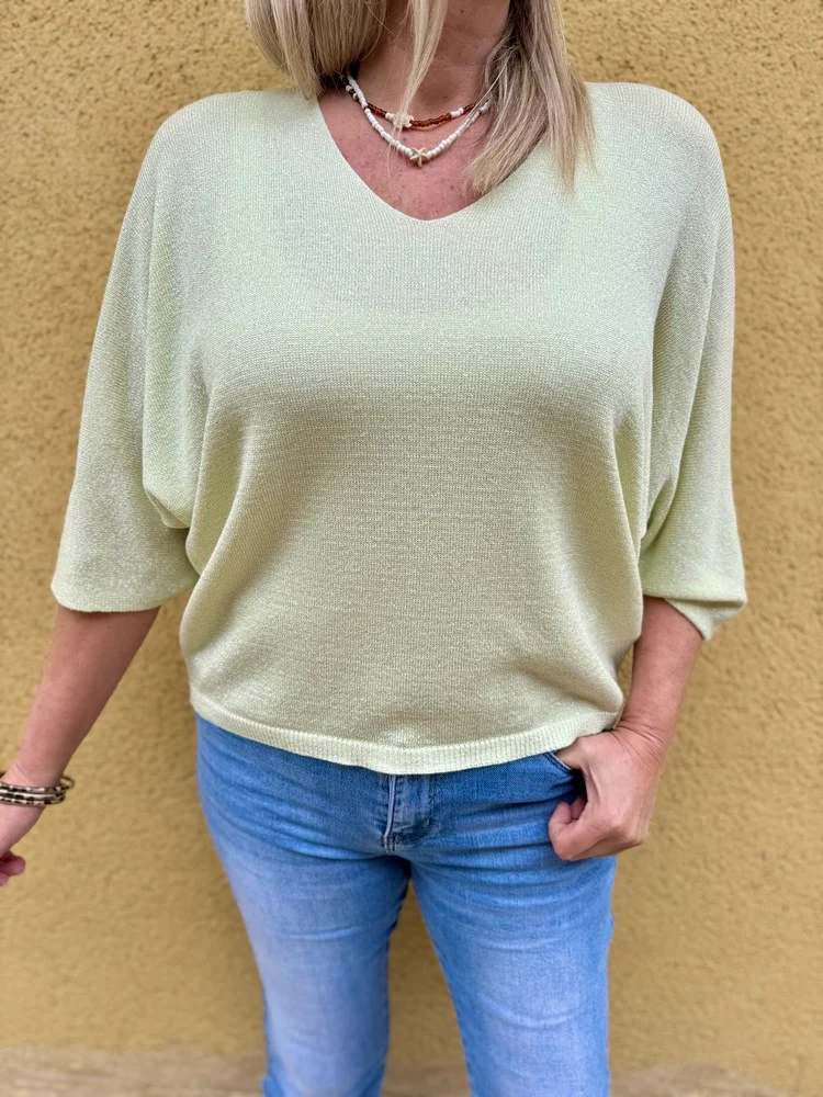Pull brillant Sylvio vert pâle
