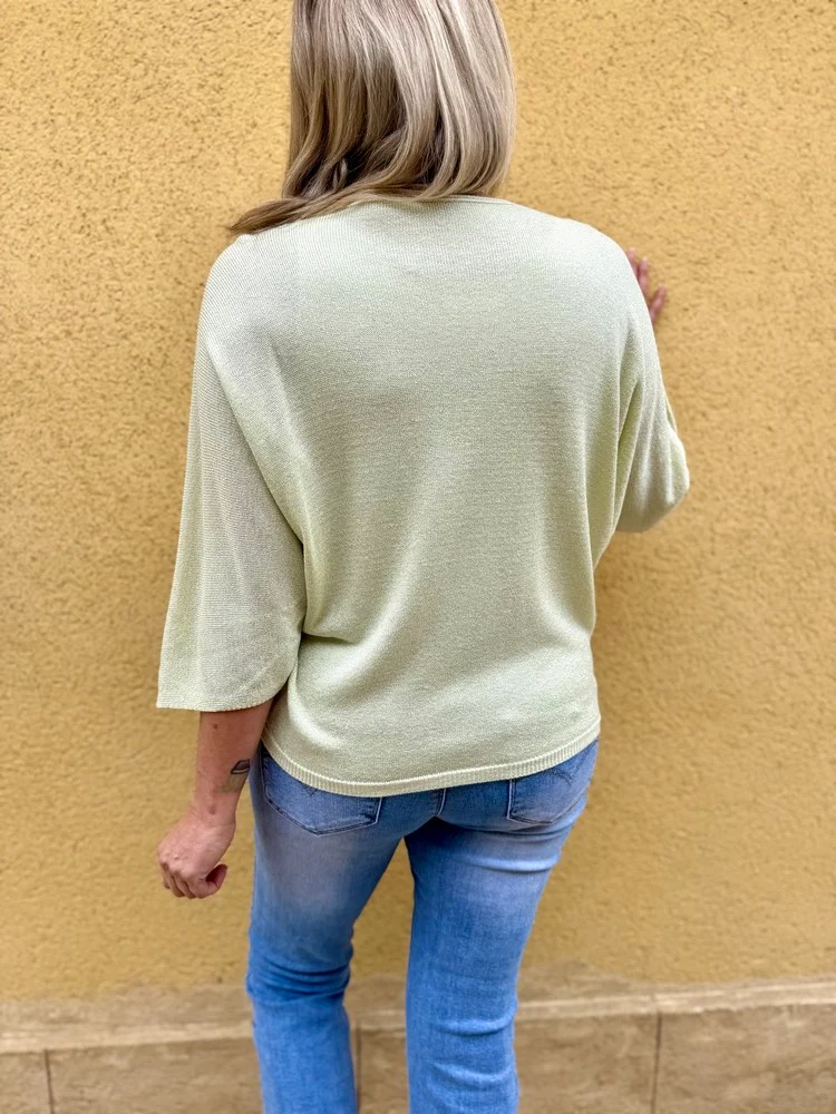 Pull brillant Sylvio vert pâle