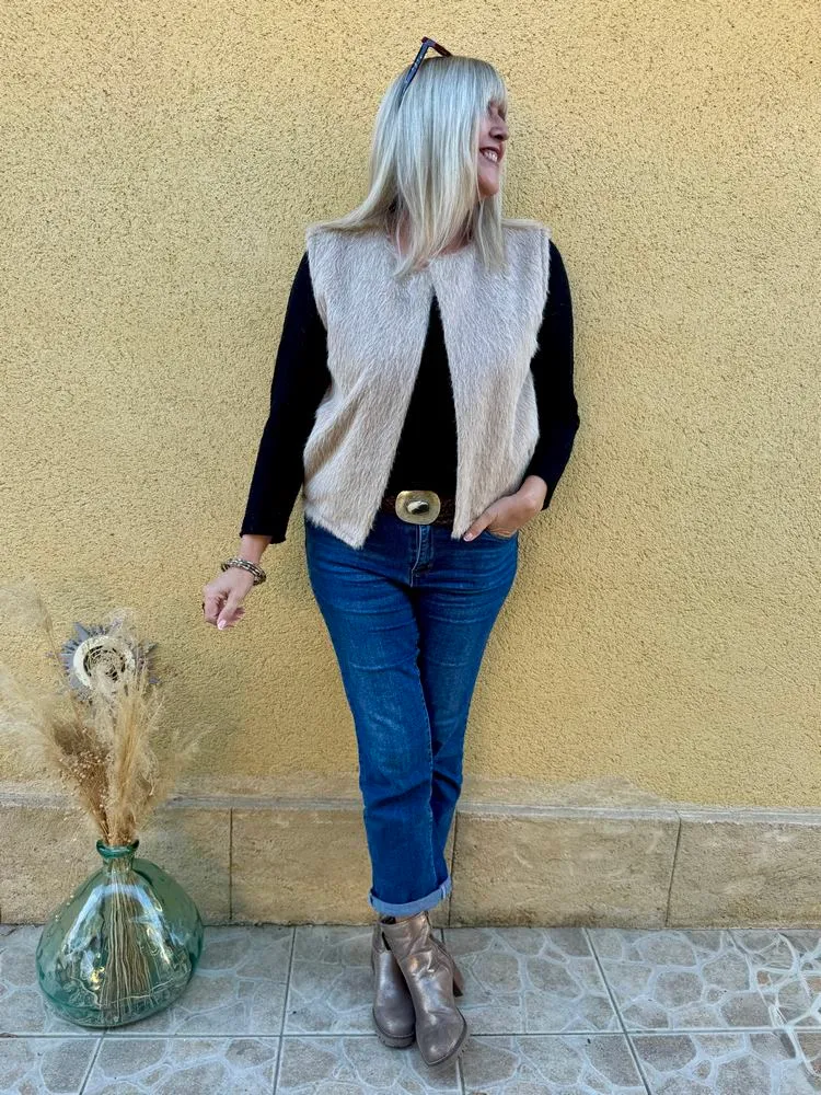 Veste sans manches Miléna beige