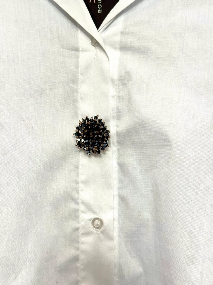 Clip cache bouton Nino reflets bleu