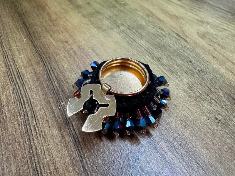 Clip cache bouton Nino reflets bleu