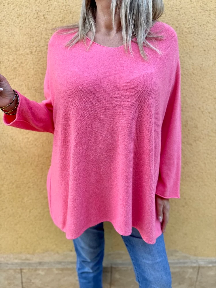 Pull méga loose Pablo corail