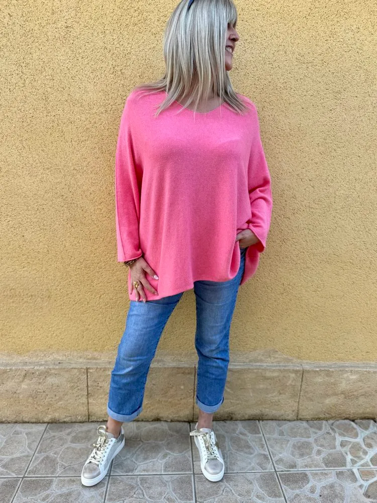 Pull méga loose Pablo corail