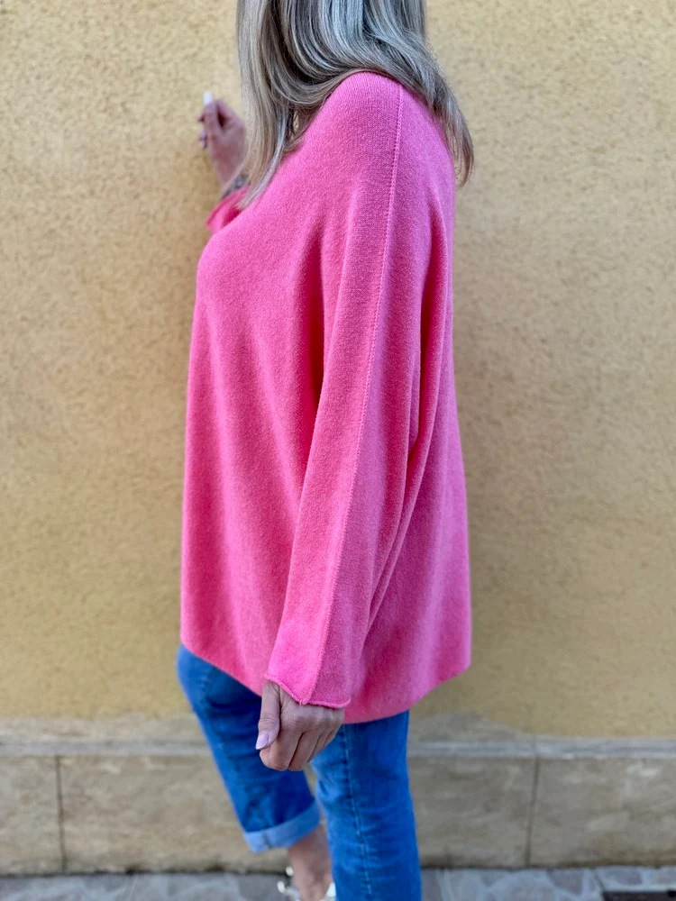 Pull méga loose Pablo corail