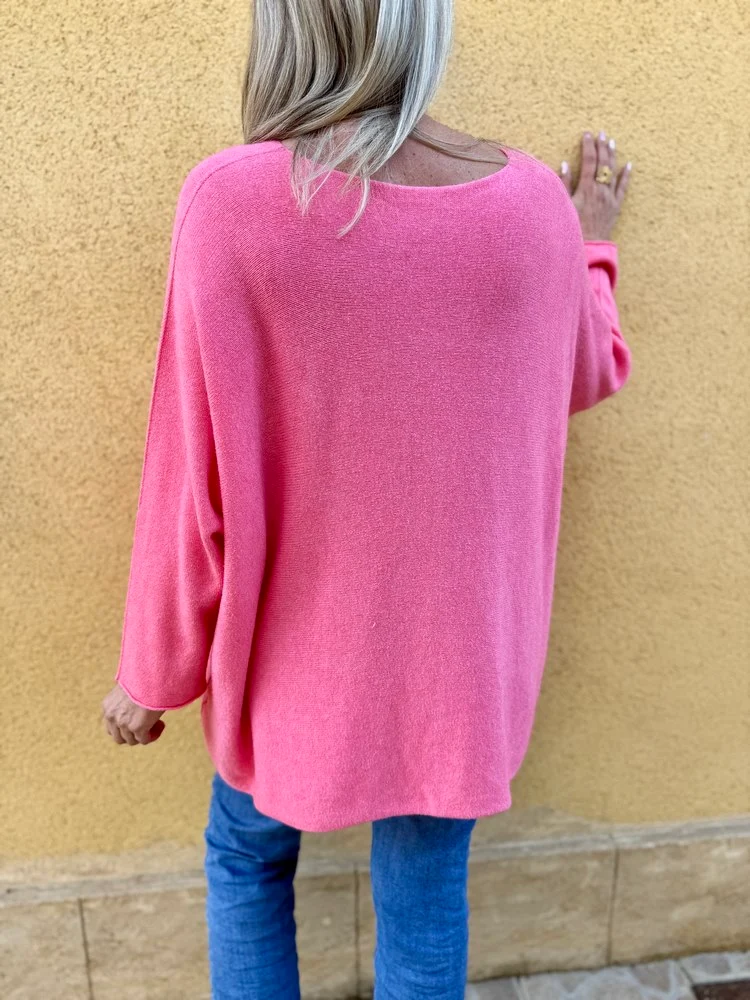 Pull méga loose Pablo corail