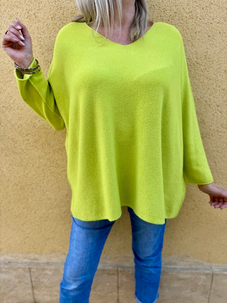 Pull méga loose Pablo vert anis