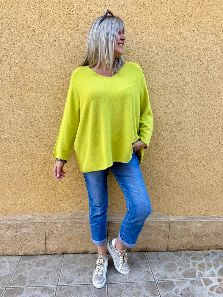 Pull méga loose Pablo vert anis