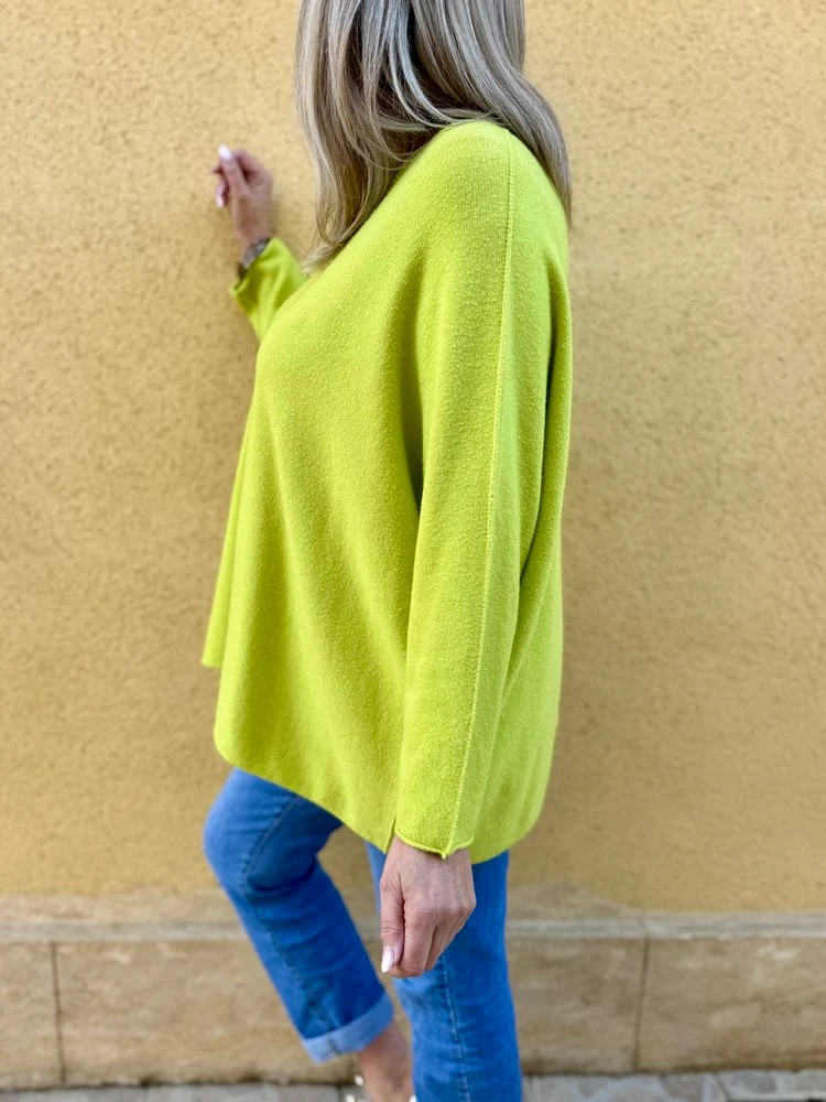 Pull méga loose Pablo vert anis