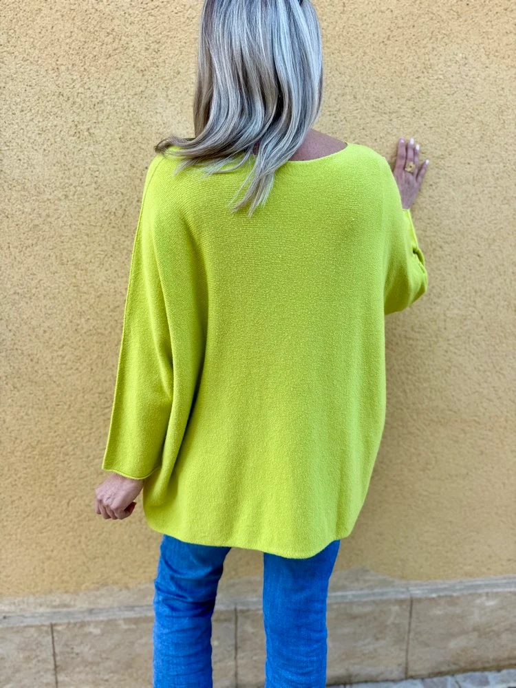Pull méga loose Pablo vert anis