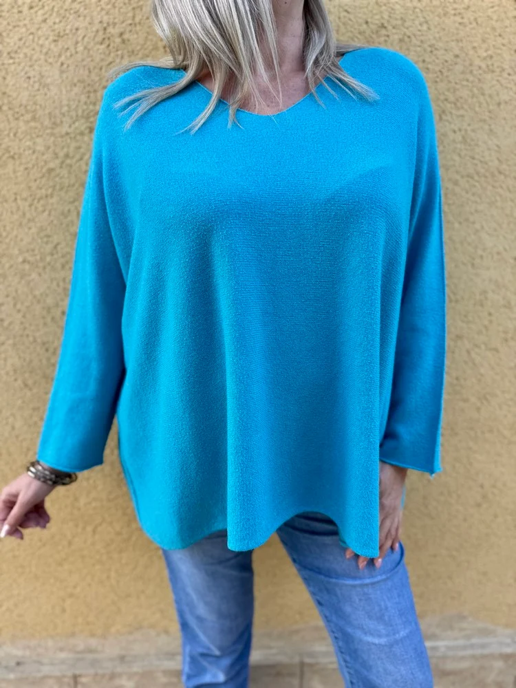 Pull méga loose Pablo turquoise