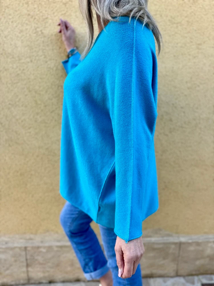 Pull méga loose Pablo turquoise