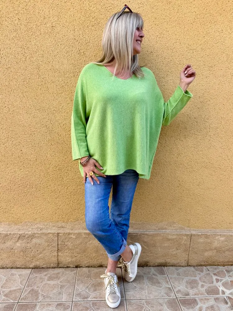 Pull méga loose Pablo vert pomme