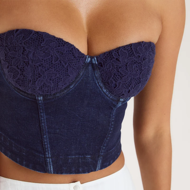 Top Corset en Jean - Indigo