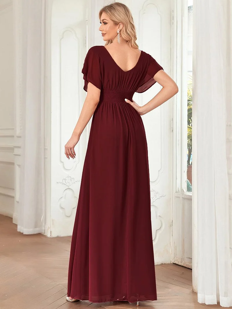 Robe invitée mariage en mousseline de soie A-line