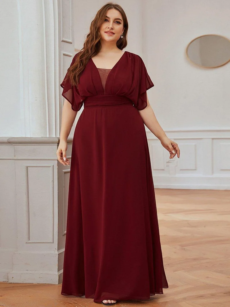 Robe invitée mariage en mousseline de soie A-line
