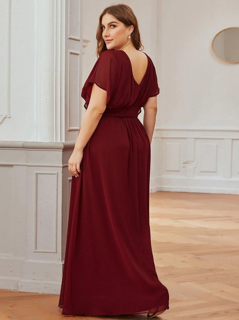 Robe invitée mariage en mousseline de soie A-line
