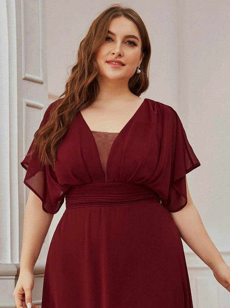 Robe invitée mariage en mousseline de soie A-line
