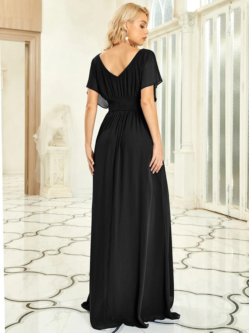 Robe invitée mariage en mousseline de soie A-line