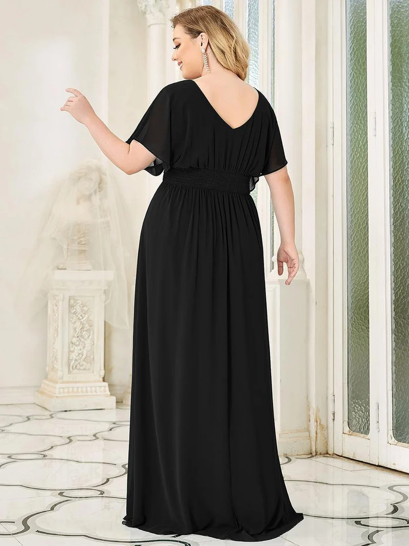 Robe invitée mariage en mousseline de soie A-line