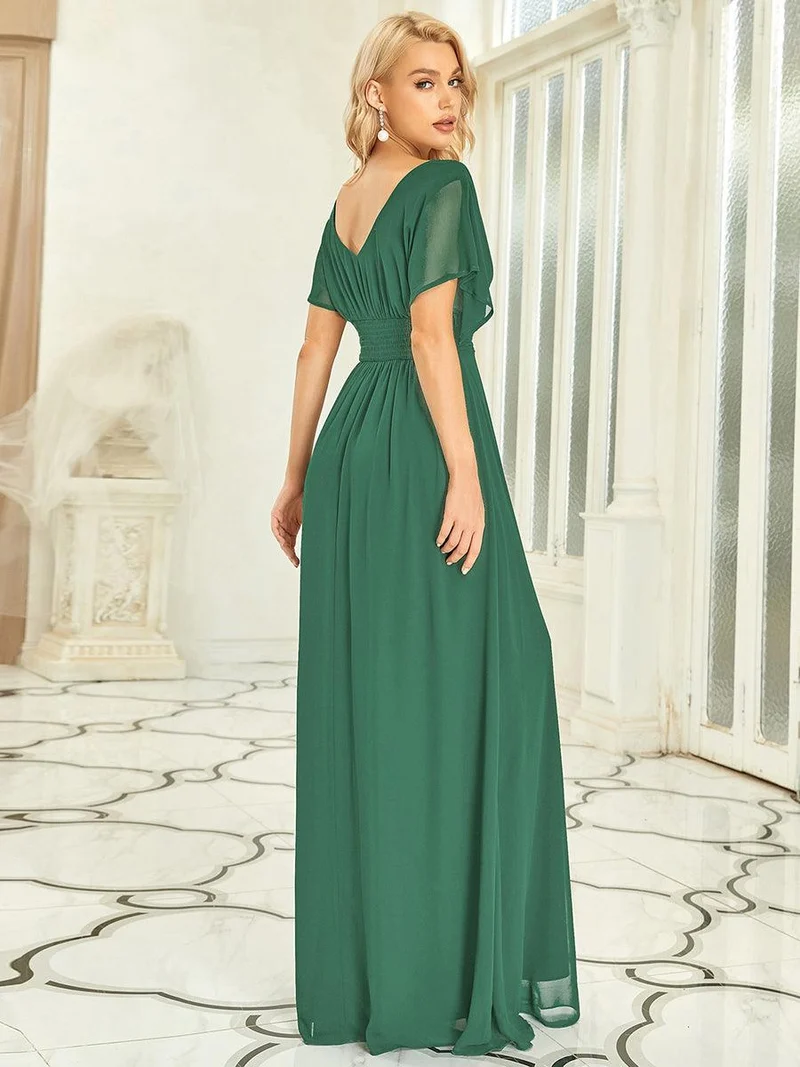 Robe invitée mariage en mousseline de soie A-line