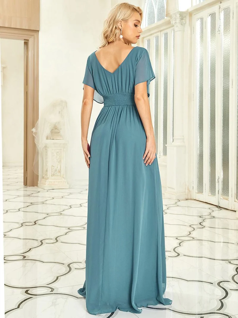 Robe invitée mariage en mousseline de soie A-line