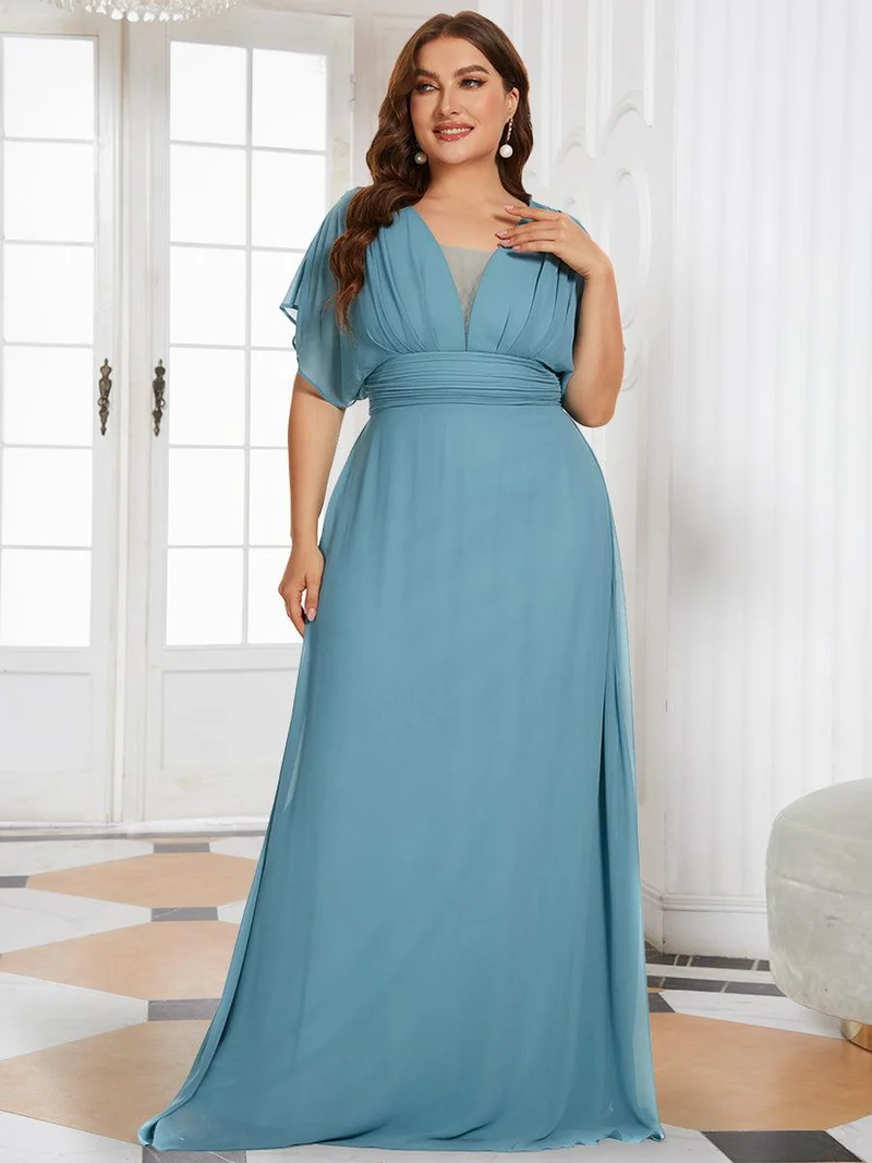 Robe invitée mariage en mousseline de soie A-line