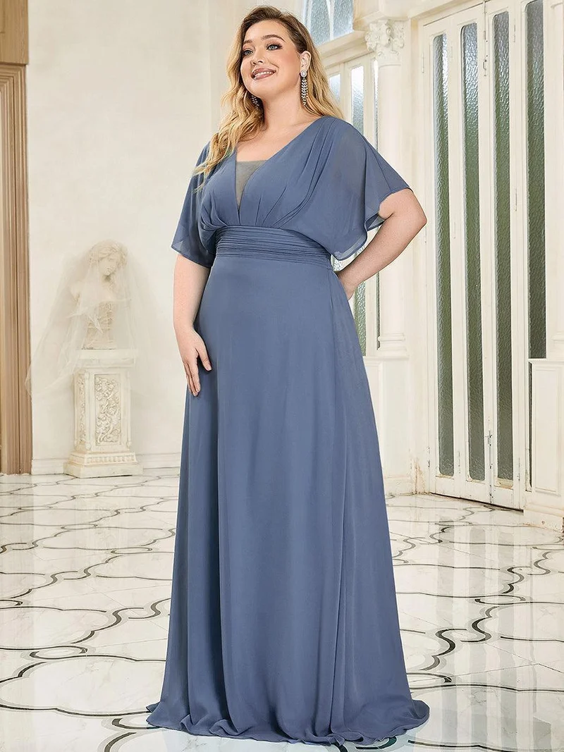 Robe de demoiselle d'honneur longue en mousseline de soie sexy pour femmes