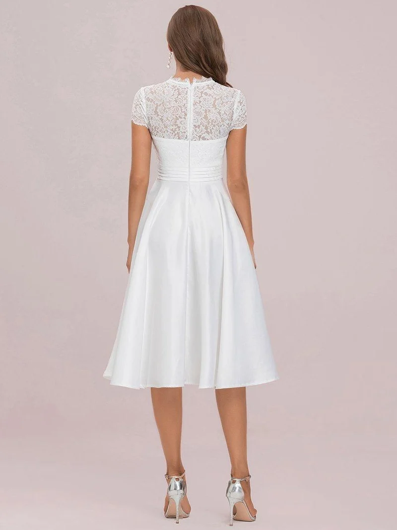 ever HARLEY|Élégante Robe mariage invitée mi-longue à manches courtes