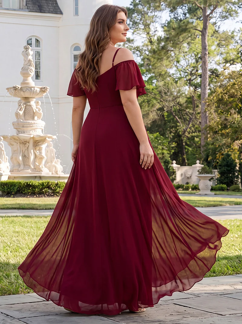ever REYA|Robe de soirée Fendue à épaules dénudées Encolure en V