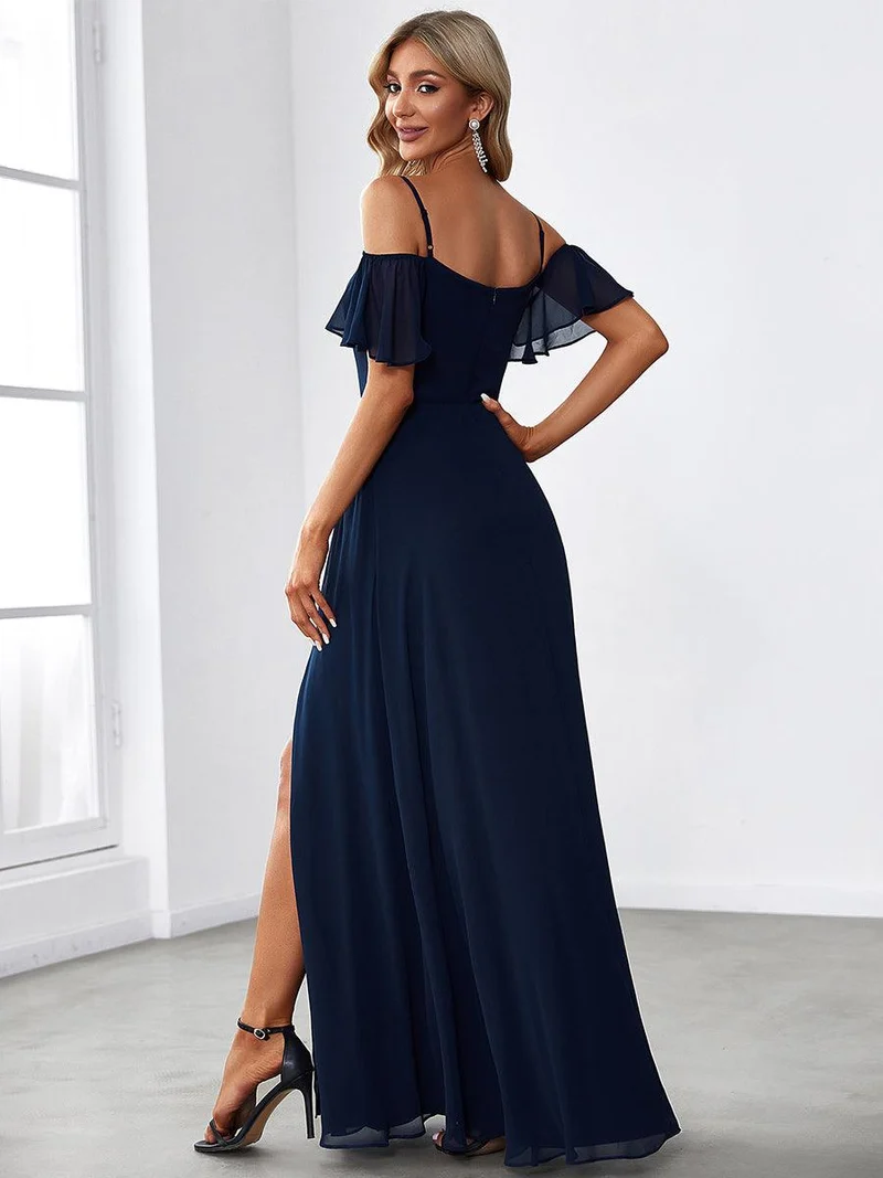 ever REYA|Robe invitée mariage fendue été sexy à épaules dénudées