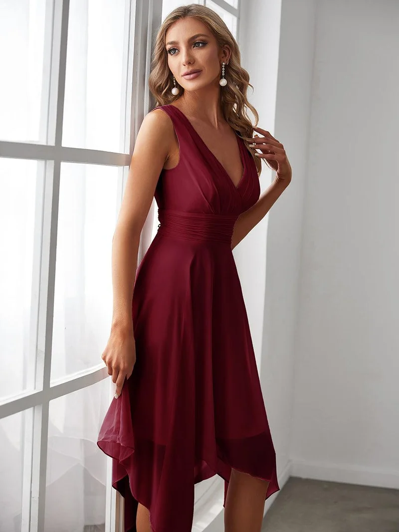 ever ELORA|Robe d’invitée de mariage bohème en mousseline de soie col V profond