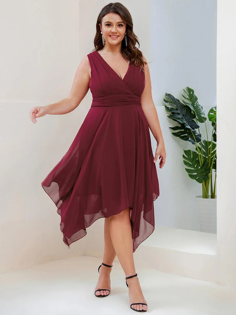 ever ELORA|Robe d’invitée de mariage bohème en mousseline de soie col V profond