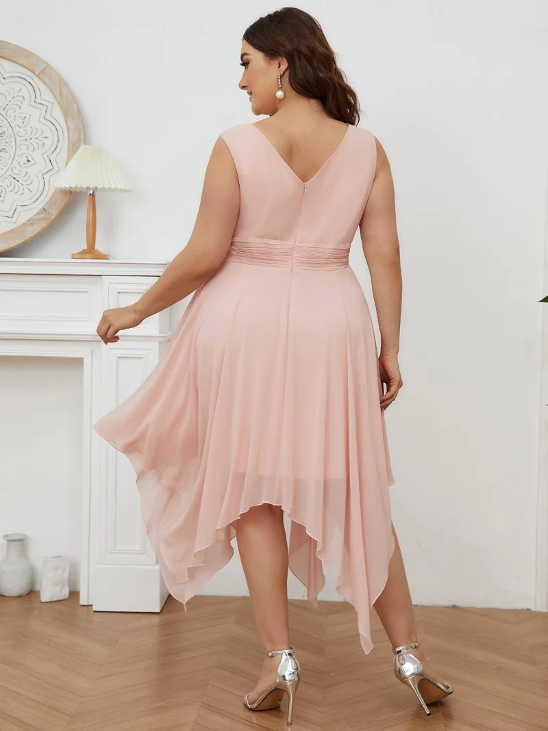 ever ELORA|Robe d’invitée de mariage bohème en mousseline de soie col V profond