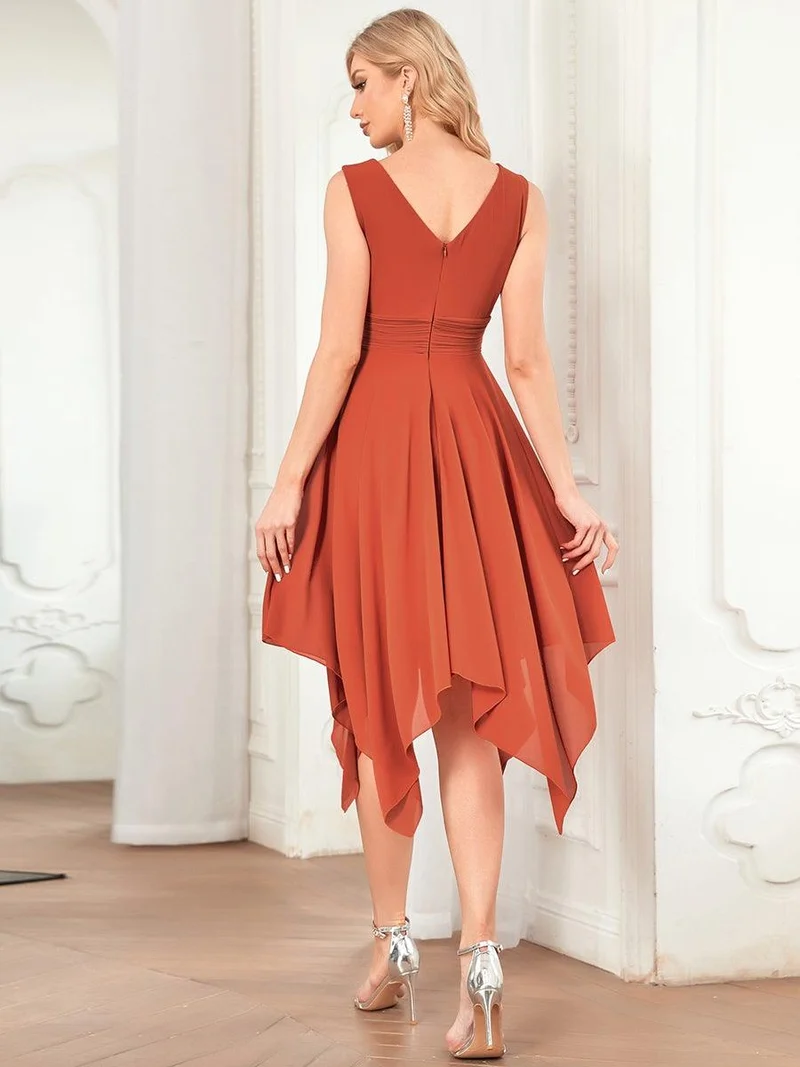 ever ELORA|Robe d’invitée de mariage bohème en mousseline de soie col V profond