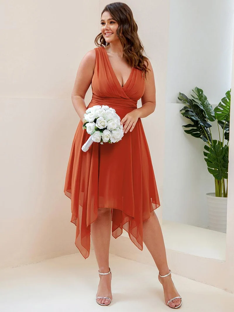 ever ELORA|Robe d’invitée de mariage bohème en mousseline de soie col V profond