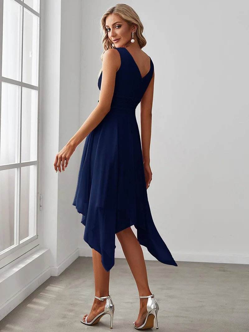 ever ELORA|Robe d’invitée de mariage bohème en mousseline de soie col V profond