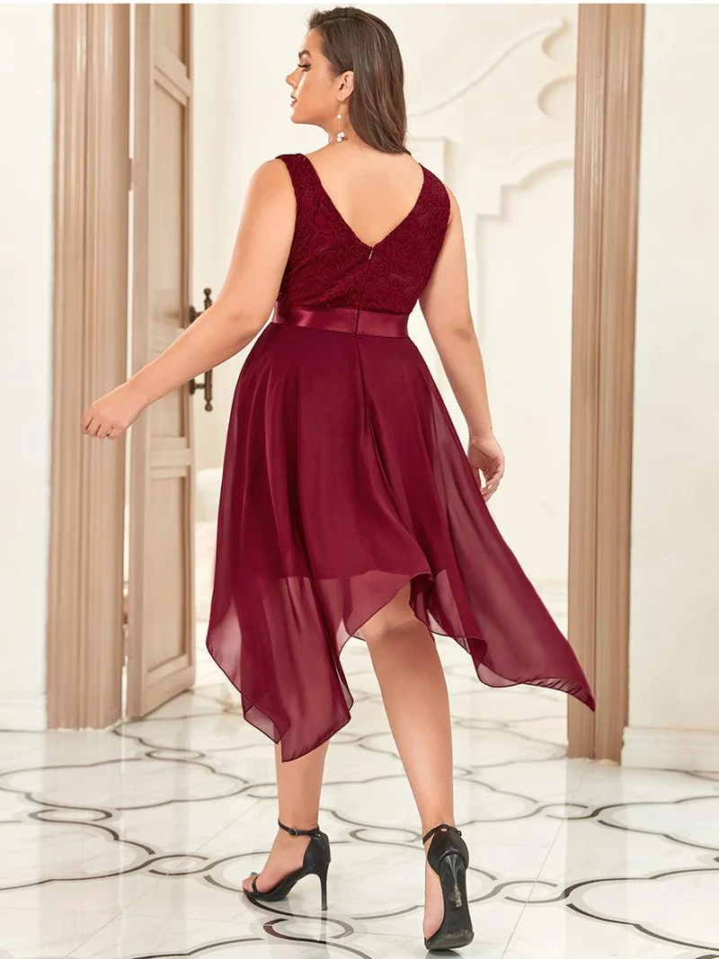 ever COSTA|Robe mariage invitée en dentelle à col en V mi-longue fluide