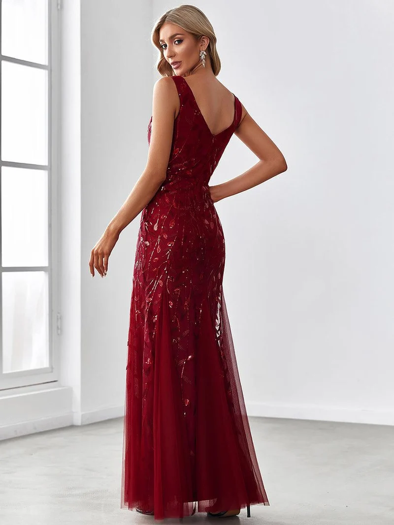 ever ORIEL|Robe de soirée Sexy Longue belle à double col en V pour femmes