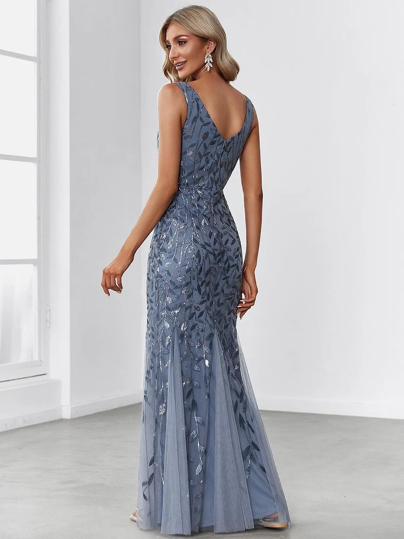 ever ORIEL|Robe de soirée Sexy Longue belle à double col en V pour femmes