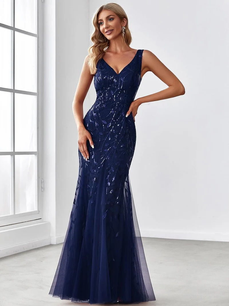 ever ORIEL|Robe de soirée Sexy Longue belle à double col en V pour femmes