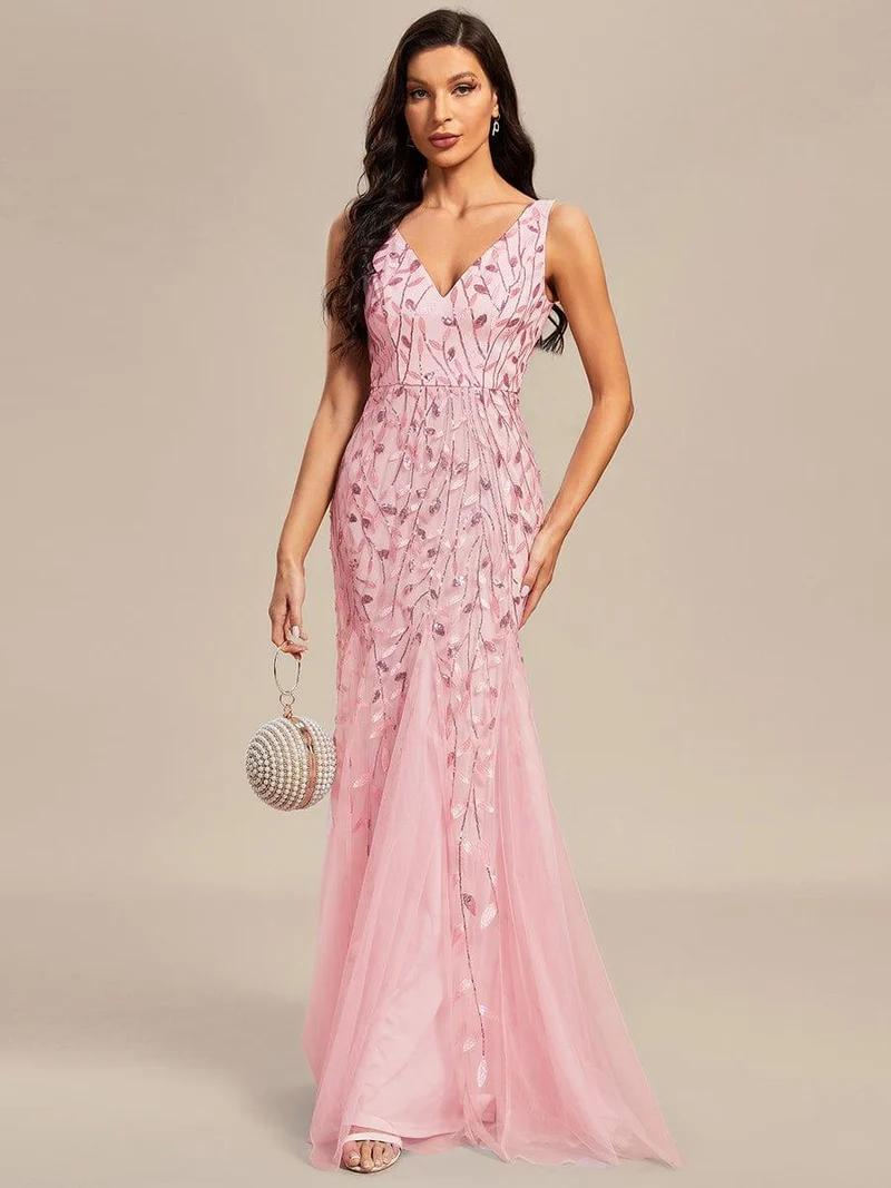 ever ORIEL|Robe de soirée Sexy Longue belle à double col en V pour femmes