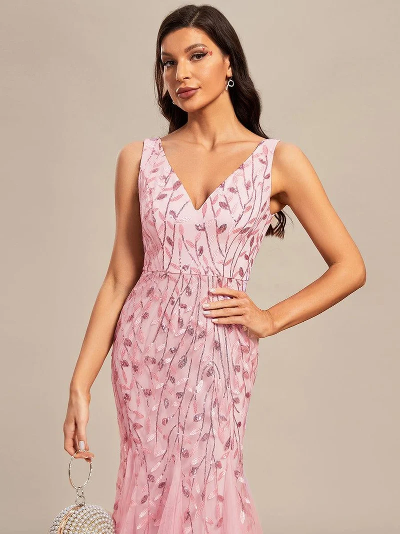 ever ORIEL|Robe de soirée Sexy Longue belle à double col en V pour femmes